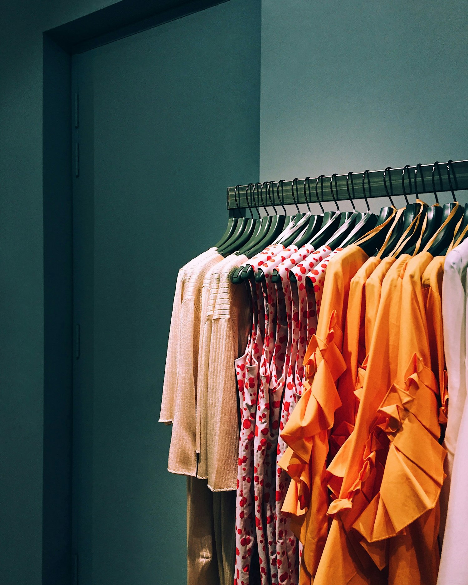 Rack of colourful shirts